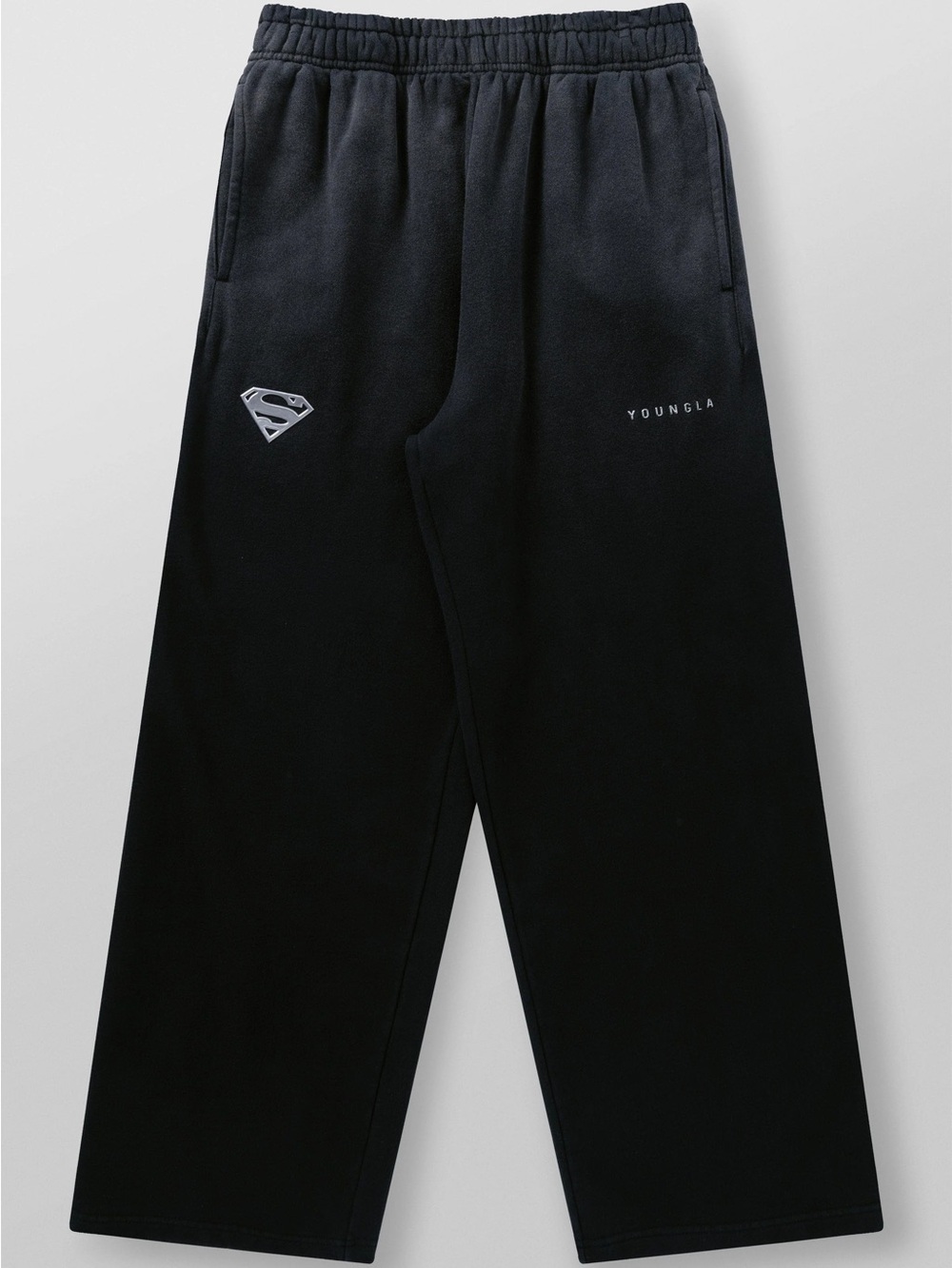 YoungLA Superman sweats black wash large